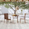 Miniatyrbillede 1 af 8: vidaXL spisebordssæt til haven 3 dele polyrattan brun