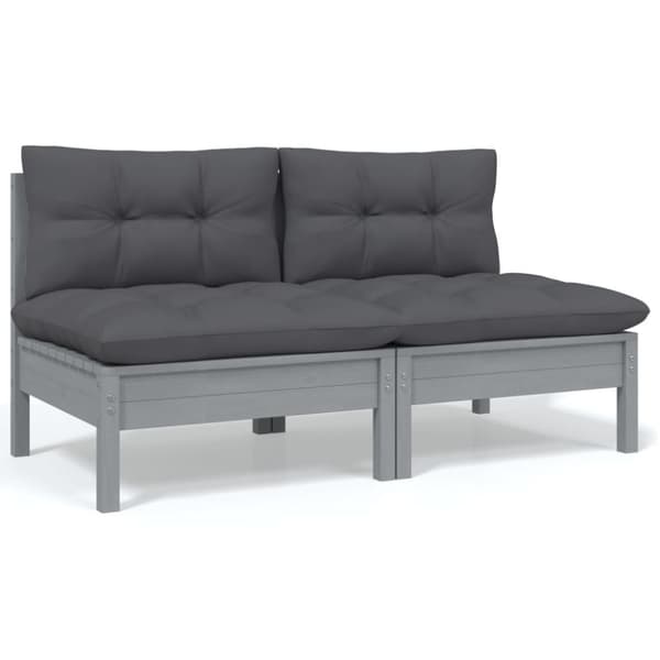 vidaXL Hagesofagruppe med puter 4 deler heltre furu