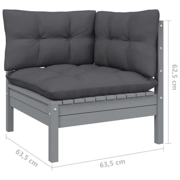 vidaXL Hagesofagruppe med puter 4 deler heltre furu