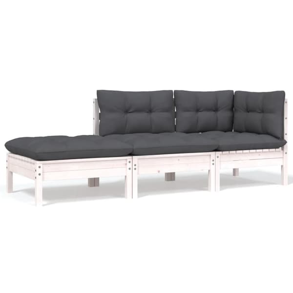 vidaXL Hagesofagruppe med puter 8 deler heltre furu