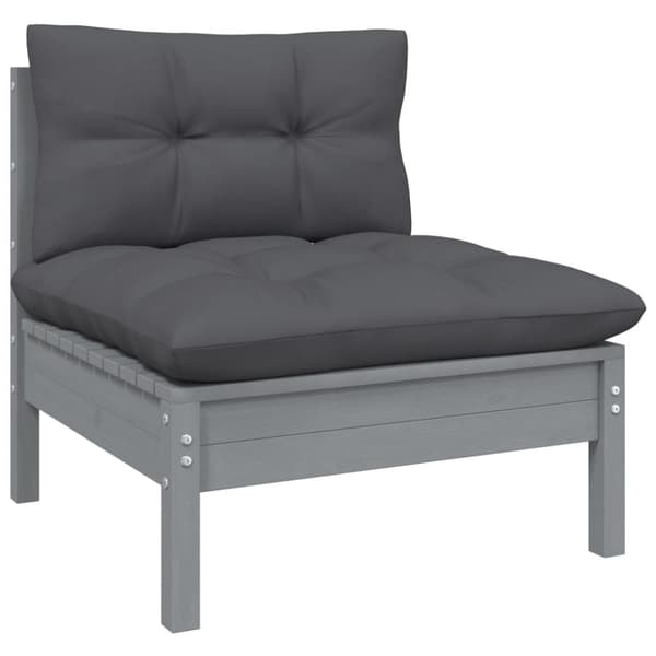 vidaXL Hagesofagruppe med puter 8 deler heltre furu