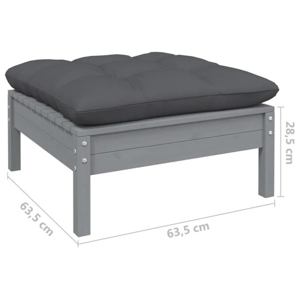 vidaXL Hagesofagruppe med puter 5 deler heltre furu