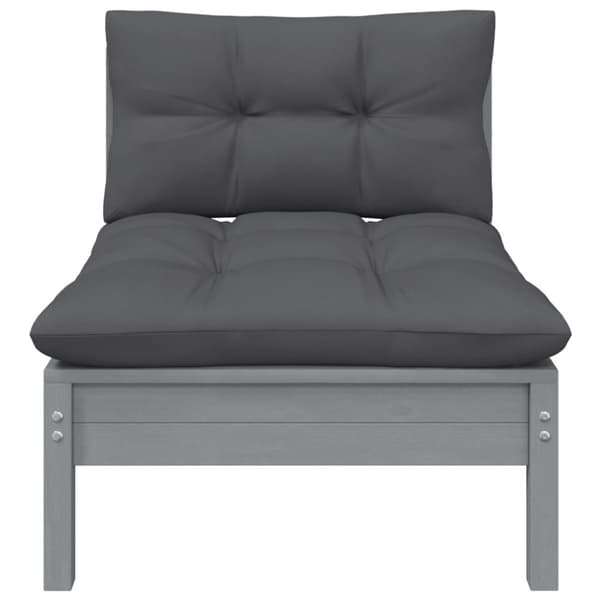 vidaXL Hagesofagruppe med puter 7 deler heltre furu