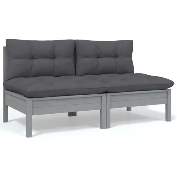 vidaXL Hagesofagruppe med puter 7 deler heltre furu