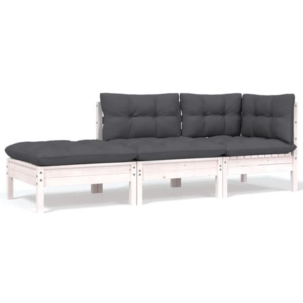 vidaXL Hagesofagruppe med puter 8 deler heltre furu