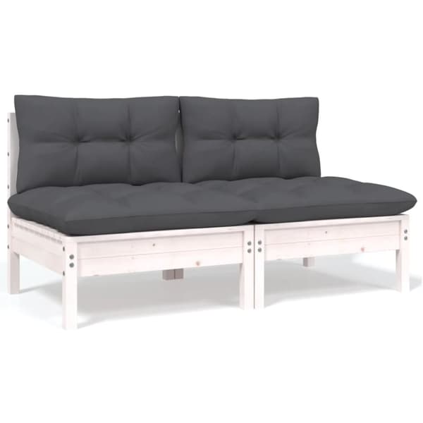 vidaXL Hagesofagruppe med puter 4 deler heltre furu