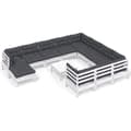 Miniatyrbilde 2 av 9: vidaXL Hagesofagruppe med puter 12 deler heltre furu