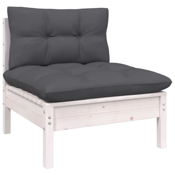vidaXL Hagesofagruppe med puter 8 deler heltre furu