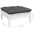 Miniatyrbilde 9 av 9: vidaXL Hagesofagruppe med puter 7 deler hvit heltre furu