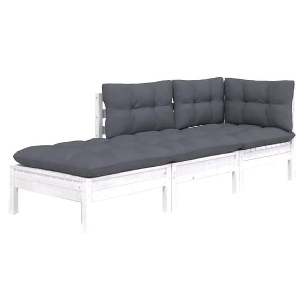 vidaXL Hagesofagruppe med puter 3 deler heltre furu