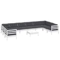 Miniatyrbilde 3 av 9: vidaXL Hagesofagruppe med puter 11 deler hvit heltre furu