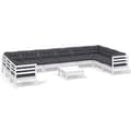 Miniatyrbilde 2 av 9: vidaXL Hagesofagruppe med puter 11 deler hvit heltre furu