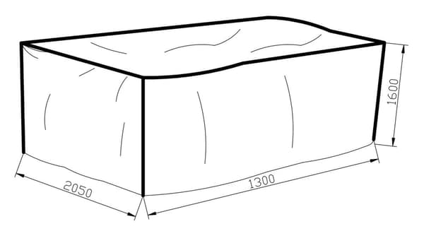 Furnco hagemøbel overtrekk 205x130x160cm grå.