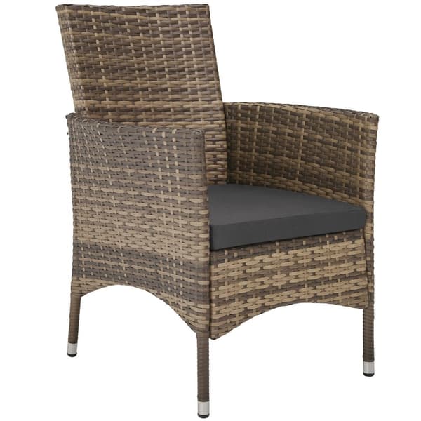 Polyrattan havemøbelsæt - natur/mørkegrå
