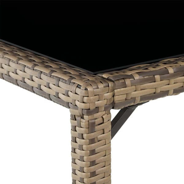 Polyrattan havemøbelsæt - natur/mørkegrå