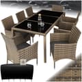Miniatyrbillede 9 af 10: Polyrattan havemøbelsæt - natur/mørkegrå