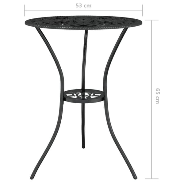 vidaXL 3-osainen Bistrosarja valualumiini musta