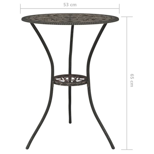 vidaXL Bistrosett 3 deler støpt aluminium bronse