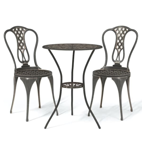 vidaXL 3-osainen Bistrosarja valualumiini pronssi