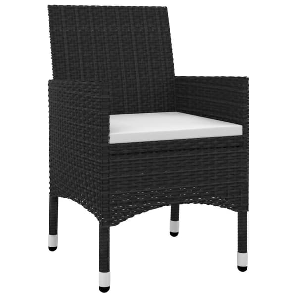 vidaXL spisebordssæt til haven 5 dele med hynder polyrattan og glas