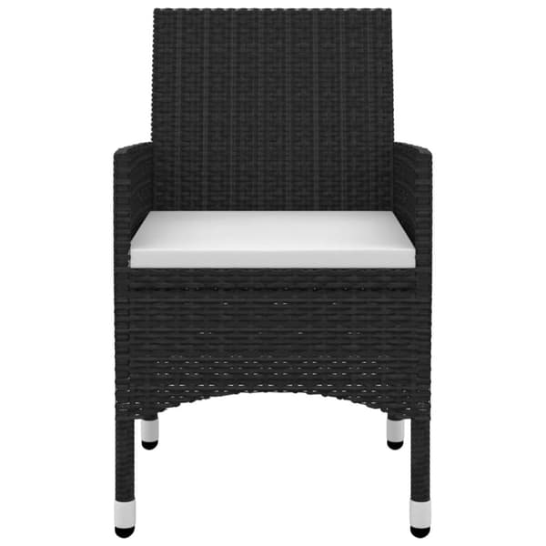vidaXL spisebordssæt til haven 5 dele med hynder polyrattan og glas