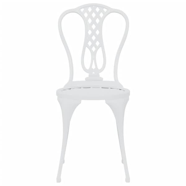 vidaXL Bistrosett 3 deler støpt aluminium hvit