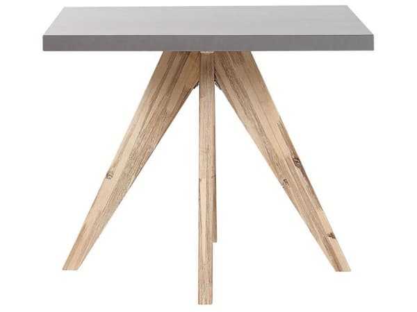 8-sits Utomhus Trädgårdsmöbler Bord med 8 Stolar i Grå Färg av Fibercement och Ljusa Ben av Acaciaträ i Modern Stil