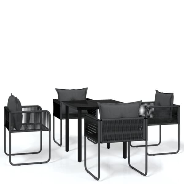 vidaXL Hagespisegruppe 5 deler svart