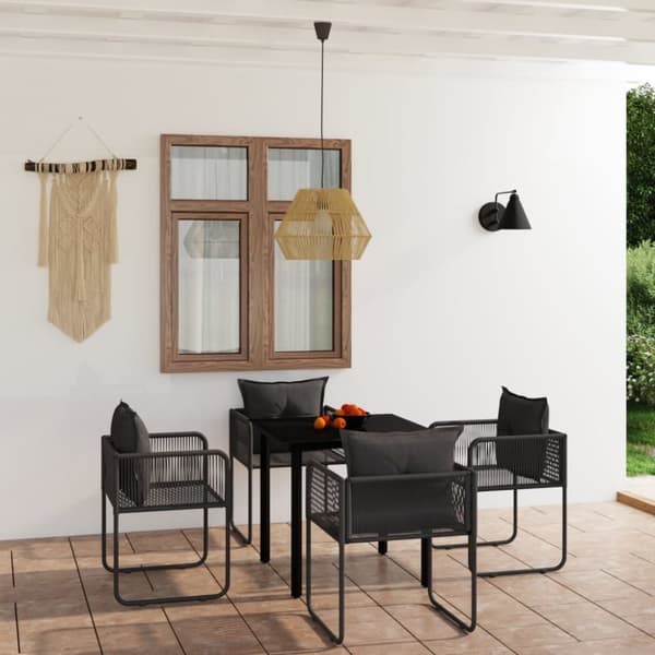 vidaXL Hagespisegruppe 5 deler svart