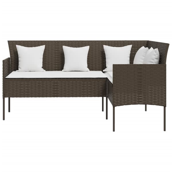 vidaXL sofasæt med hynder 5 dele L-facon polyrattan brun