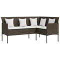 Miniatyrbillede 2 af 11: vidaXL sofasæt med hynder 5 dele L-facon polyrattan brun