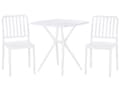 Miniatyrbild 1 av 11: Bistro Set Vit Plast 2 Stolar 1 Bord Modern Rost och Vattenbeständigt Trädgård Balkongmöbler