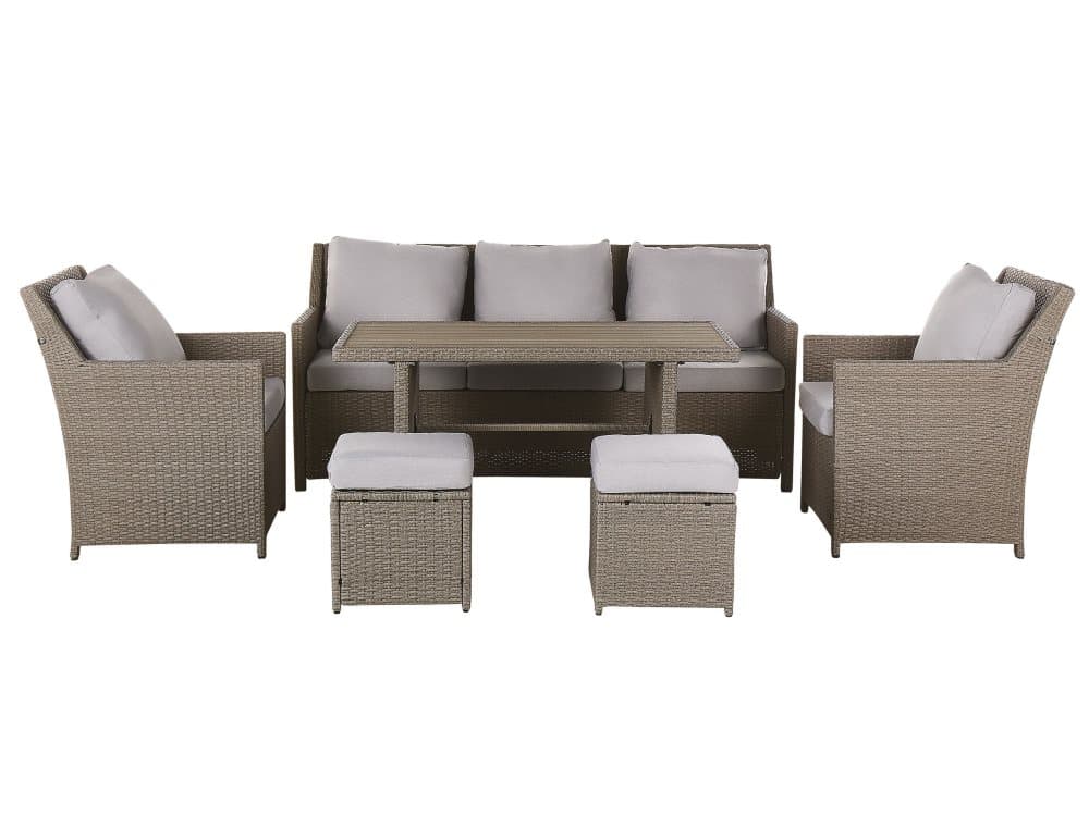 5-sits Loungeset Konstrotting Taupe / Grå FONTI
