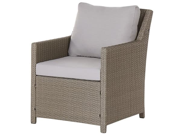 Loungesæt Beige Rattan 5 Personers Havesofa med Havestole Skammel Tilbehør Hynder Terrasse Indretning Udendørs Møbler Vejr Bestandig Regn