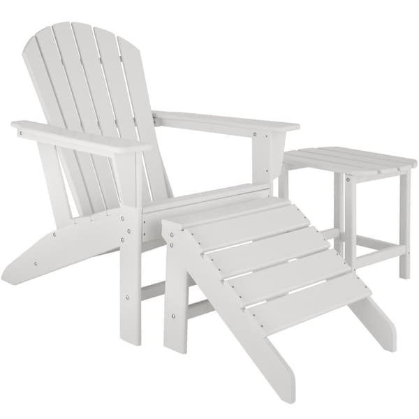Trädgårdsstol i Adirondack design - vit/vit