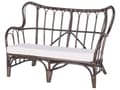 Miniatyrbillede 7 af 11: Loungesæt Brun Natur Rattan og Hvid Bomuld Polyester 67 / 43 cm 2 Personers Lænestole Indendørs Udendørs Hynder Havesæt Sideborde Boho Dekor