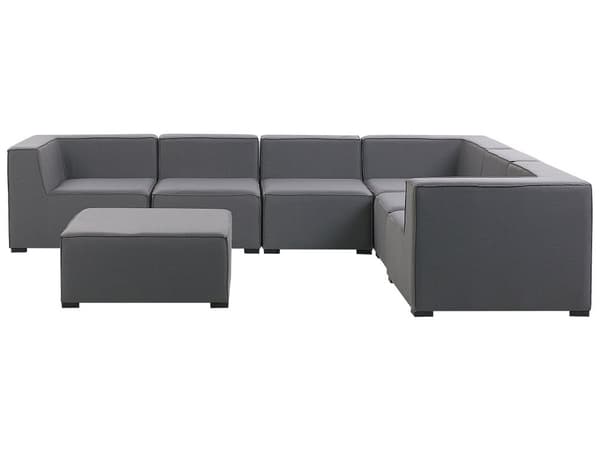 Ulkosohva harmaa 320 x 250 x 65 cm polyesteri alumiini seitsemälle oikea rahi UV-kestävä