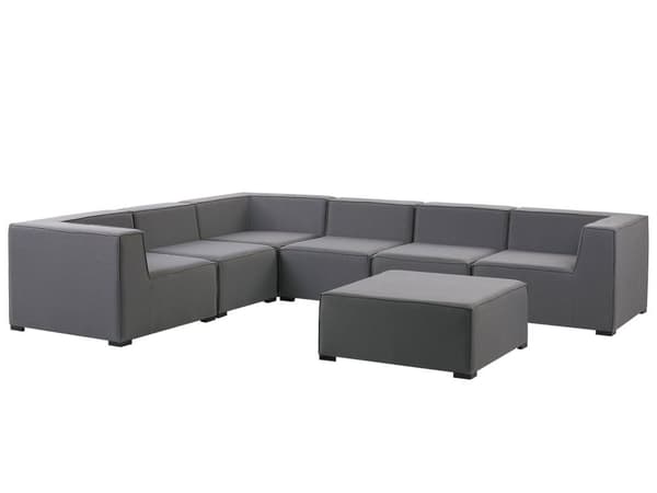 Ulkosohva harmaa 320 x 250 x 65 cm polyesteri alumiini seitsemälle oikea rahi UV-kestävä