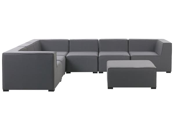 Ulkosohva harmaa 320 x 250 x 65 cm polyesteri alumiini seitsemälle oikea rahi UV-kestävä