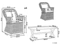 Miniatyrbillede 3 af 11: Naturhavesæt 4 Rattan stole Betonbord Bomuldsplade Hynder Moderne Design