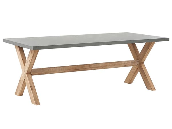 Naturhavesæt 4 Rattan stole Betonbord Bomuldsplade Hynder Moderne Design
