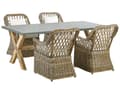 Miniatyrbillede 1 af 11: Naturhavesæt 4 Rattan stole Betonbord Bomuldsplade Hynder Moderne Design