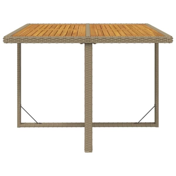 vidaXL spisebordssæt til haven 9 dele med hynder polyrattan beige
