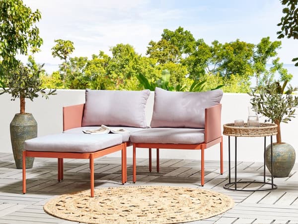 Cabriolet Havesofasæt Orange Aluminium 2 pers. med hynder og bord