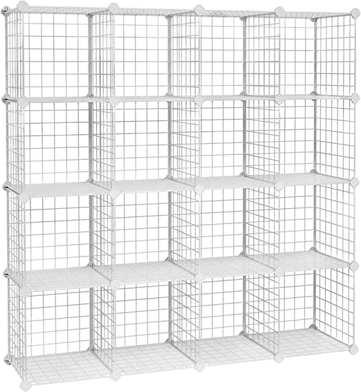 Skåp - förvaringsskåp - Plug -in Board - 16 kuber - Metalltråd förvaringssystem