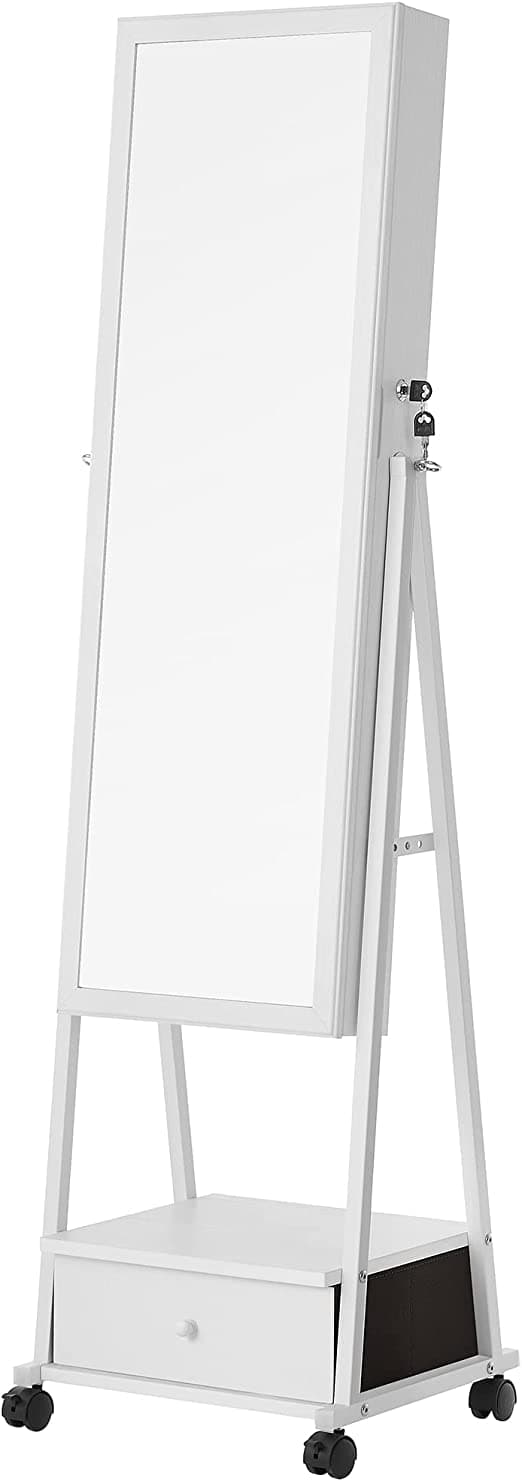 Mirror Cabinet - View Mirror - Jewelry Cabinet - With Drawer - Wheels