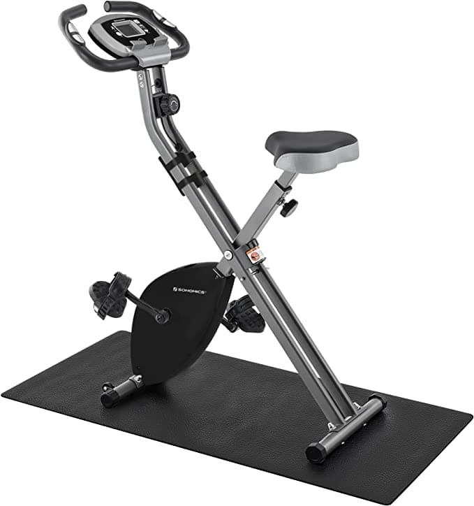 Träningscykel - Fitness Bike - Foldbar Fitness Bike - 8 Magnetiska motståndsinställningar - med golvmatta - Hjärtfrekvensmonitor