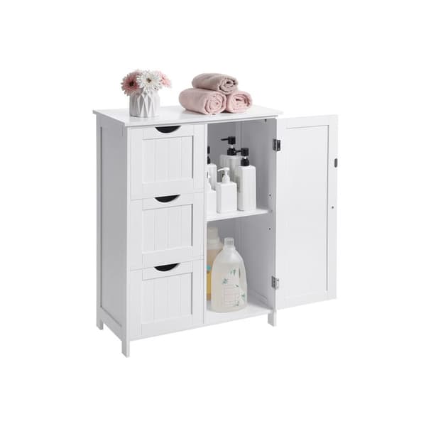 Badrumsskåp - förvaringsskåp - med 3 stora lådor - och en justerbar hylla - 60 x 30 x 81 cm,