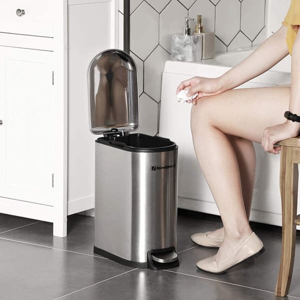 Smal papperskorg - med fotpedal - Cosmetica Box - gjord av stål - 10 liter