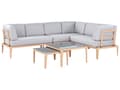 Miniatyrbild 4 av 11: Loungegrupp Grå Aluminium Polyester 6-sits Soffa och 2 Soffbord Utomhus